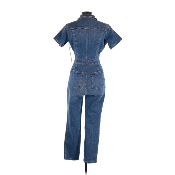 GOOD AMERICAN Solid Blue Denim Jumpsuit - 3 (Large) - Picture 2 of 2